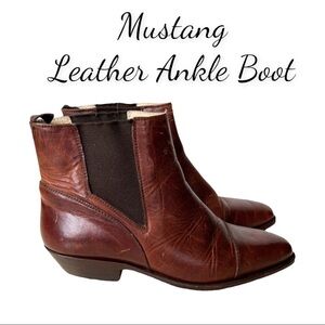 Mustang Shoes & Boots Brand Brown Leather Ankle Boots